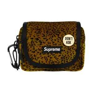 Вельветовый флок с хлопковым шармом кошелек мини унисекс и Supreme, коричневый/черный