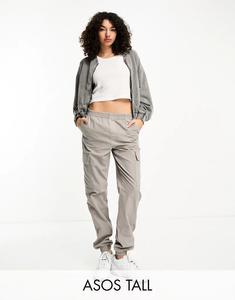 Светло-бежевые брюки карго с манжетами ASOS Tall