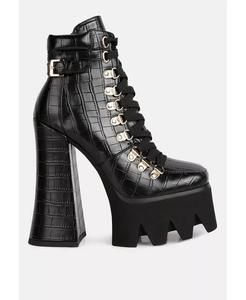 Ботинки Boogie на высокой платформе со шнуровкой London Rag, черный