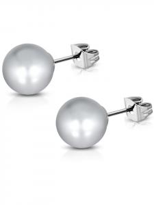 Bungsa Серьги-гвоздики голубино-серого цвета