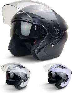 Шлем мотоциклетный открытый PM-768-Gray-Medium Pitmoto, черный