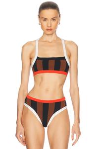 Верх бикини La Plage Tropic Of C, Brown & Black Stripe