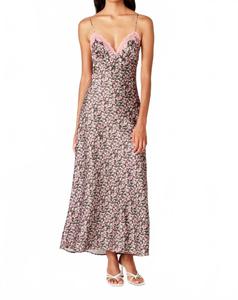 Жасминовое миди-платье в коричневый цветочек NIA