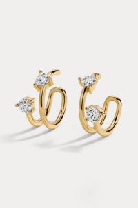 Женские серьги-каффы Eraz из желтого золота Lili Claspe, желтый