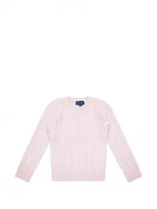 Вязаный свитер с логотипом Polo Ralph Lauren Kids, розовый