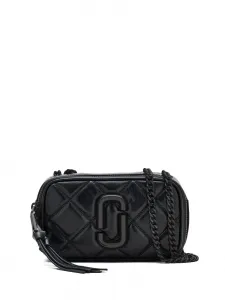 Стеганая сумка The Quilted Leather Chain Snapshot MARC JACOBS, черный