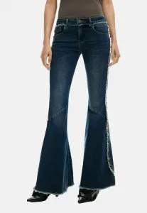 Расклешенные джинсы с бахромой Desigual, Blue
