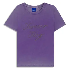 Футболка с коротким рукавом HUGO Dever 10257055 синего цвета, фиолетовый