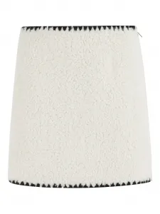 Юбка из флиса "тедди" с отделкой молнией ERMANNO FIRENZE, белый