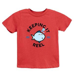 Футболка с принтом Smileyworld keeping it reel fish The Juniper Shop, Heather Red