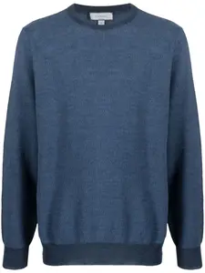 Шерстяной джемпер тонкой вязки Canali, синий
