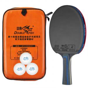 Настольная теннисная ракетка DOUBLEFISH All Wood с двухсторонним инвертированным покрытием DOUBLE FISH, five-star competition level[1 long handle horizontal racket][3 competition level balls+original racket bag]