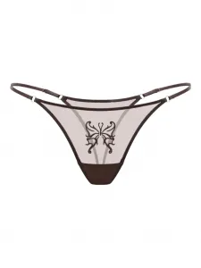 Трусы-стринги Butterfly Gravity с вышивкой Zhilyova, коричневый