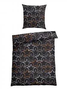 Schiesser Изящный фланелевый комплект постельного белья "Лиззи" темно-серого цвета