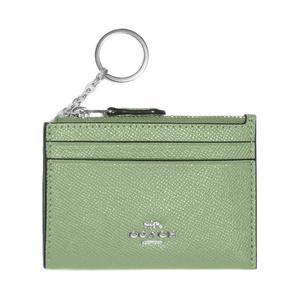 COACH Скинни Id Case чехол для карт в технике вышивки крестиком из кожи держатель для карт картхолдер мини женский травяной зеленый