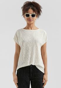 Футболка QS LEICHT TRANSPARENTES MIT AUSBRENNERMUSTER, Ecru/Off-White