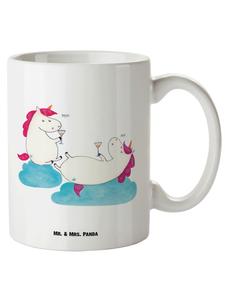 Кружка для шампанского Единорог XL, белая, без надписей Mr. & Mrs. Panda