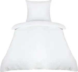 Постельное белье 80х80 см + 135х200 см, белое, хлопок, рисунок: полоски 6/24 мм Zollner