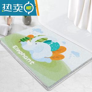 Budis Ковер 80х120 см из искусственной шерсти с рисунком слона для ванной комнаты, спальни, прихожей, нескользящий