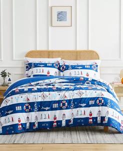 Комплект двусторонних одеял Atlantic Oversized из 3 предметов, размер King Southshore Fine Linens, синий