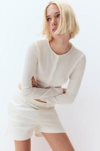 Кардиган из трикотажного джерси с ажурным узором H&M, бежевый