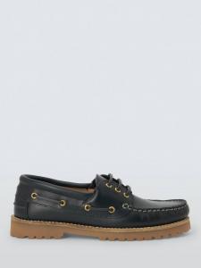 Кожаные повседневные лодочные туфли Ferns John Lewis, Midnight Blue