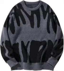 Мужской свитер Y2K с принтом flame