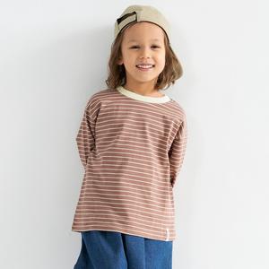 Однотонная футболка с длинными рукавами в полоску Branshes, цвет 64_Brown_Border
