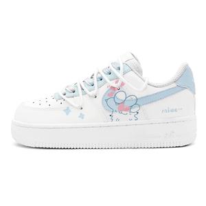 Nike Air Force 1 LE нескользящие амортизирующие износостойкие низкие детские скейтбординг кроссовки blue white для подростков