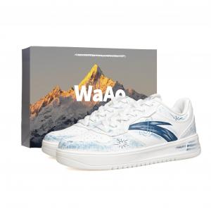 Удобные, нескользящие, износостойкие, удлиняющие рост низкие скейтбордистские кроссовки унисекс Anta, белый синий