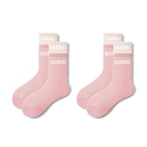 Носки до середины икры Primeet, 2 пары (розовый + тёмно-серый)