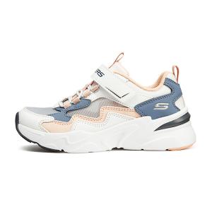 Кроссовки Skechers Girls Kids Lifestyle Shoes Kids Low-top White/Gray/Blue, белый/серый