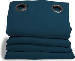 Акустическая штора MOONDREAM 3-в-1 | Шумоподавление | Теплоизоляция | 100% затемнение | Запатентованная технология | Люверсы | Синий MC56 | 140 Ш x 260 В см