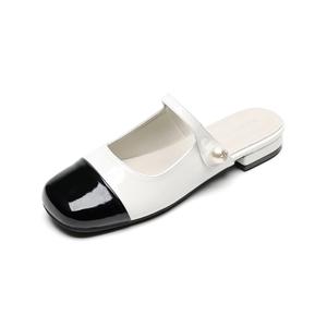 Сандалии с закрытым носком женские QITUMAUL, White[Heel Height 2Cm]