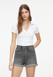 Джинсовые шорты MOM  PULL&BEAR, серый