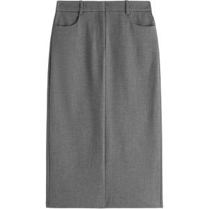 Повседневная длинная юбка Women's Dark Gray Abercrombie＆Fitch, темно-серый