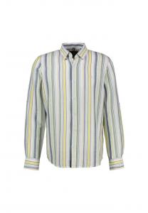 Полосатая рубашка с длинными рукавами из смеси льна и хлопка. Lerros, белый