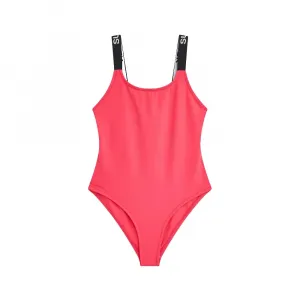 Слитный купальник Sundek с бретелями с логотипом, розовый