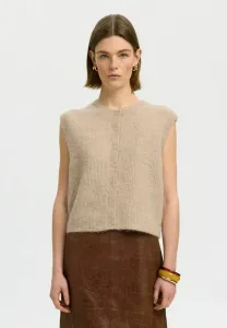 Жилет slflulu sl с пуговицами на воротнике Selected, Italian Straw