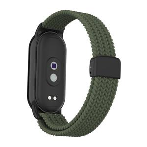 Ремешок Xiaomi совместимый, нейлоновый материал CHENSONG, нейлоновый плетеный [темно-зеленый] с магнитной застежкой
