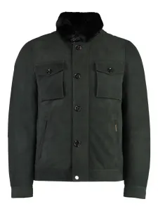 Куртка с меховым воротником и пуговицами Moorer, зеленый