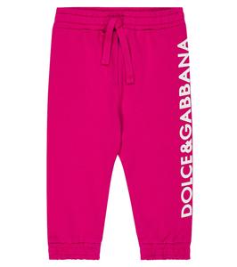Детские спортивные штаны из джерси с леопардовым принтом Dolce&Gabbana Kids, розовый