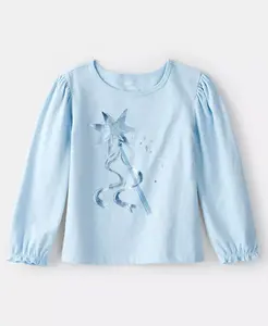 Детская футболка с длинным рукавом и металлическим принтом для девочек 2T-5T Carter'S, синий