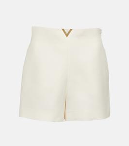 Креповые шорты vlogo из шерсти и шелка Valentino, белый