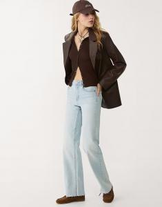 Stradivarius Прямые джинсы комфортного кроя из синего денима