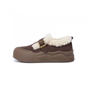 Женские зимние ботинки DAPHNE с флисовой подкладкой, кофейный