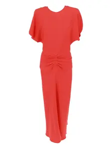 Платье миди Bela со сборками Victoria Beckham, красный