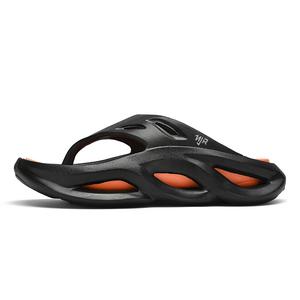 NANJIREN Бесшумные устойчивые к запаху износостойкие нескользящие шлепанцы мужские черно-оранжевые, цвет Black Orange