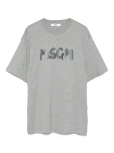 Футболка с логотипом MSGM Kids, серый