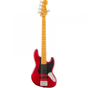 Электрический бас-гитар Fender American Ultra II Jazz Bass V, гриф из клена - Зловещий красный